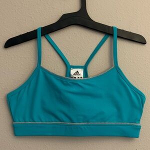 Adidas Womens ClimaLite Teal Blue Sports Bra Size Medium NEW With Tags